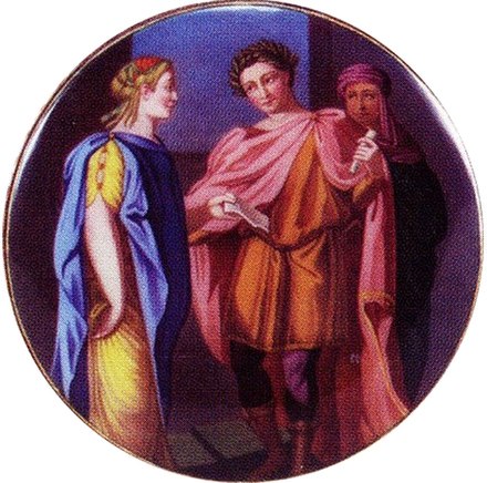 Titus and Berenice, miniature of a pocket watch cover in 1815