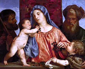 Madonna of the cherries by Titian