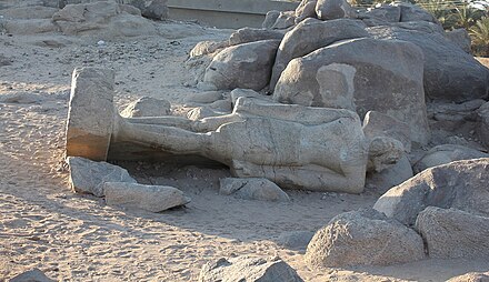 Statues at the Tombos archaeological site.