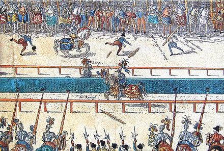 The fatal tournament between Henry II and Montgomery (Lord of "Lorges")