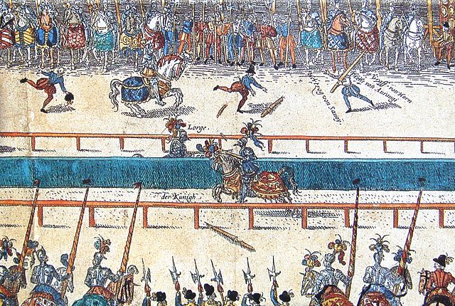 The fatal tournament between Henry II and Montgomery (Lord of "Lorges")