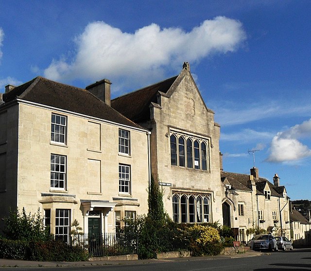Painswick Town Hall (the building projected forward in the centre of the picture)