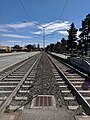 * Nomeação Rail tracks and overhead power lines for the Santa Clara VTA light rail system at Borregas Station in Sunnyvale, California. The view is looking to the east. --Grendelkhan 09:15, 3 June 2024 (UTC) * Promoção  Support Good quality. --Plozessor 18:47, 3 June 2024 (UTC)