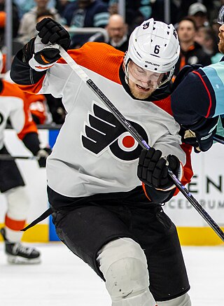 <span class="mw-page-title-main">Travis Sanheim</span> Canadian ice hockey player (born 1996)