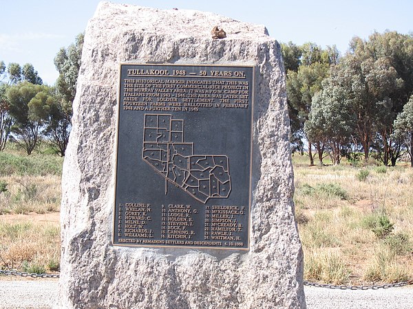 Memorial marking the site of the first commercial rice crop in the Murray Valley at Tullakool, New South Wales