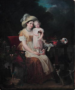 Marguerite Gérard (1761-1837) - Une femme assise tenant une jeune fille sur ses genoux (Dijon, musée des Beaux-Arts)