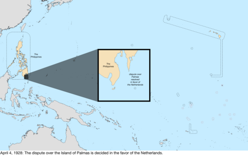 Map of the change to the United States in the Pacific Ocean on April 4, 1928