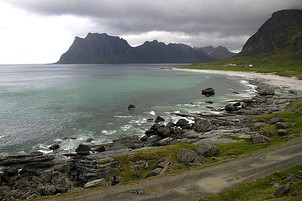 Uttakleiv beach.