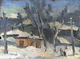 „Peisaj de iarnă”, pictură în ulei 2013
