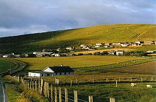 Veensgarth village in the Shetland Islands, Scotland, UK