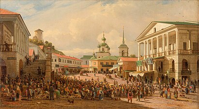 Lower Bazaar in Nizhny Novgorod (1860s), Gorky Museum