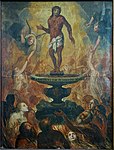 Le Christ libère les âmes du purgatoire en les lavant de son sang par Vigor Boucquet