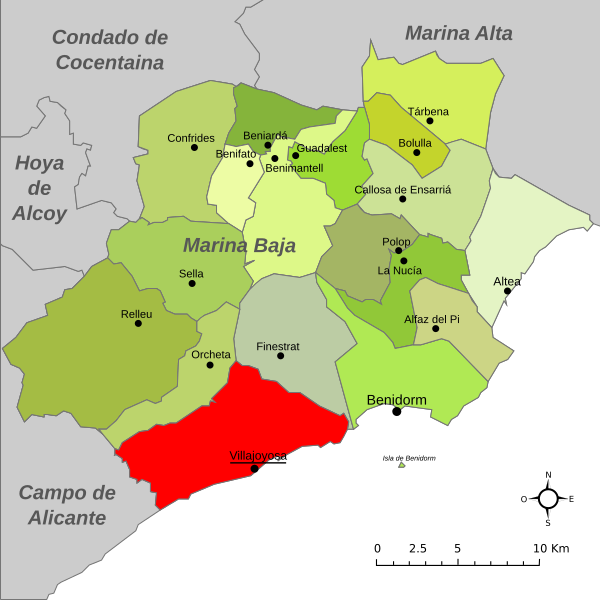 Resultado de imagen de Vilajoiosa comarca mapa