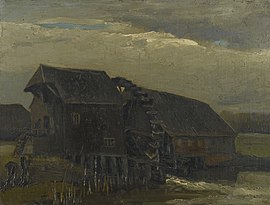 Vincent van Gogh - Water mill di Opwetten (1884).jpg