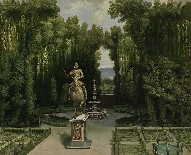 File:Vista de los jardines de la Casa de Campo con la estatua de Felipe III.jpg