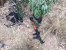 Equipment left behind by Hamas operatives who infiltrated Israel through a tunnel and engaged IDF troops Weapons Seized in operation Protective edge.jpg