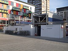 Redevelopment seen in November 2009 Wembley Central stn main line entrances.JPG