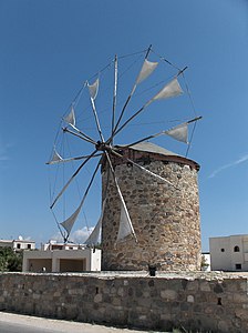 Windmill in Antimahia, Kos, Greece.