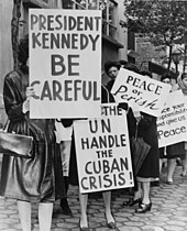 Women Strike for Peace during the Cuban Missile Crisis in 1962. Women Strike for Peace NYWTS.jpg