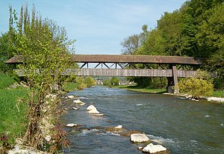 Wutach poblíž Tiengenu mezi ústí řek Steina a Schlucht