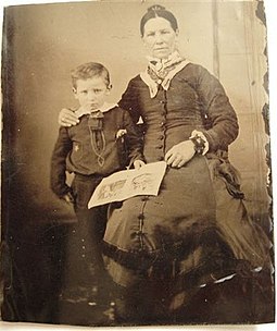 Wyatt Earp w. mother Virginia Ann Cooksey Earp c. 1856. Wyatt-earp-mother.jpg