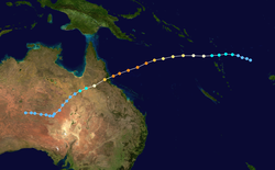 Parcours du cyclone Yasi