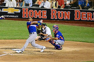 Yoenis Cespedes follows through on a swing at the 2013 Home Run Derby Yoenis Cespedes.jpg