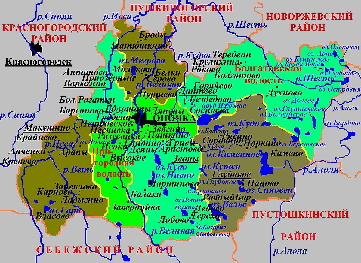 Карта псковской обл с населенными пунктами