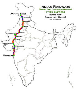 Bandra Terminus Jammu Tawi Vivek Express - Wikipedia