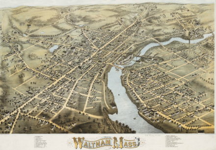 Map of Waltham, 1877
