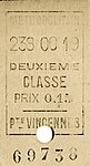 Ligne no 1 Ticket de 2e classe émis le 238e jour de l’année 1900, soit le dimanche 26 août 1900.