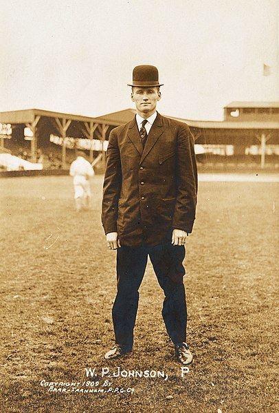 Walter Johnson in a 1909 portrait photograph