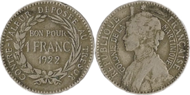 1 Martinique franc of 1922 1FMartinique.PNG