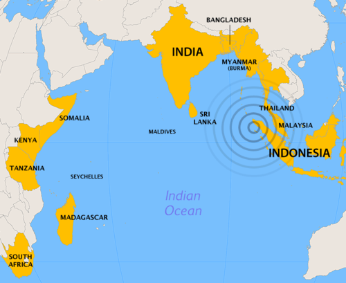  Gempa & tsunami Samudra Hindia 2004 ternyata menerjang wilayah2 fanatis agama  500px-2004_Indian_Ocean_earthquake_-_affected_countries