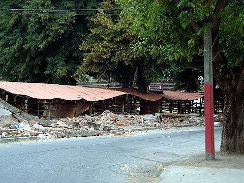 Chillán's Medialuna, after the February earthquake.