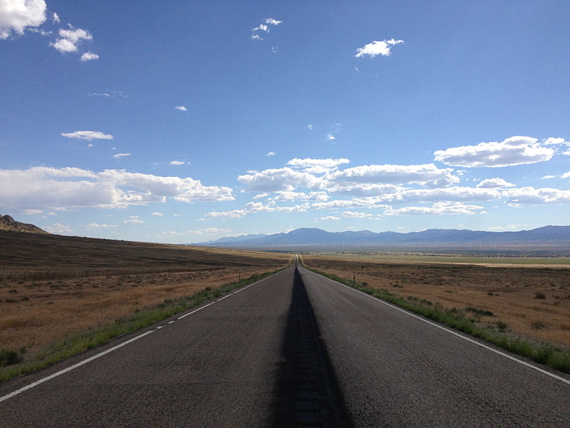 File:2014-08-09 15 49 23 View west along U.S. Routes 6 and 50 about 78.9 miles east of the Nye County line in White Pine County, Nevada.JPG