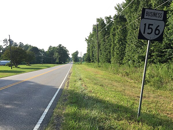 View north along SR 156 Bus. at SR 109 in Prince George