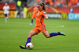 Lieke Martens tijdens het Europees kampioenschap voetbal vrouwen 2017