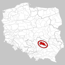 Svatokřížské hory na mapě Polska