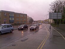 The A15 dual carrigeway in the city centre. A15 Peterborough (City Centre) Dec 2012.jpg