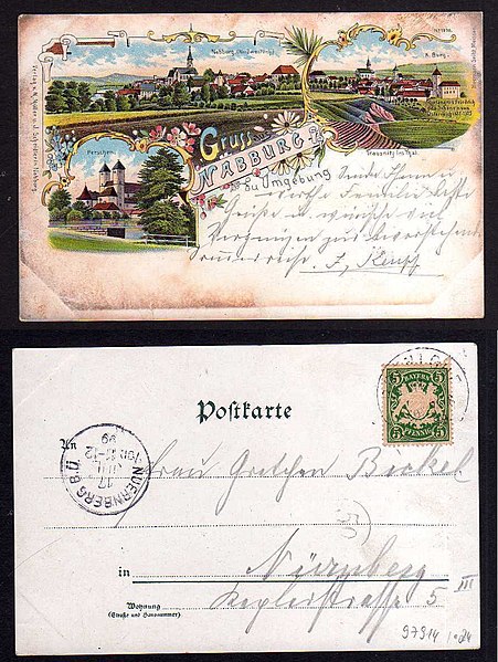 File:AK - Litho - Nabburg -- Mehrbild - um 1899.jpg