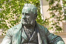 A detailed view of the monument for Adalbert Stifter at Promenade.