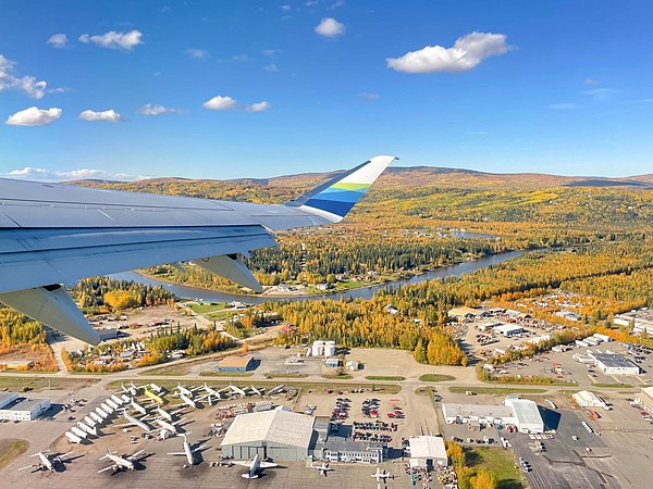 Onboard Alaska Airlines departing Fairbanks International Airport in 2021