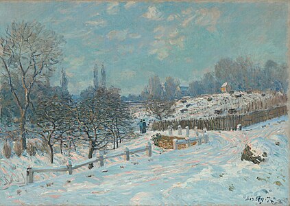 Route de Louveciennes : effet de neige, 1874, collection Hasso Plattner, musée Barberini