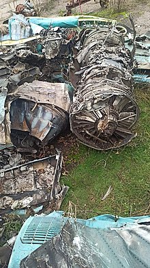 The wreckage of a Russian Air Force Sukhoi Su-34 registered RF-81852, pictured after the Russian withdrawal. An RF-81852 Sukhoi Su-34 destroyed at Lyman, after the Russian withdrawal.jpg
