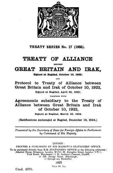 Image: Anglo Iraq Treaty 1922