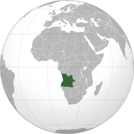 Карта, показывающая месторасположение Анголы