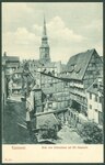 Blick vom historischen Leibnizhaus über den Innenhof in die seinerzeitige Kaiserstraße; Ansichtskarte Nr. 175, anonym