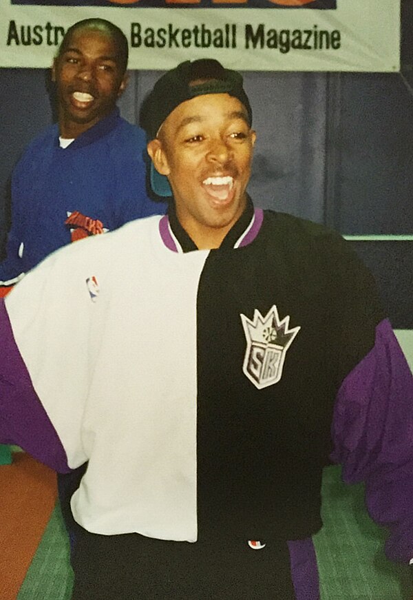 Webb at an Australian basketball exhibition in 1994