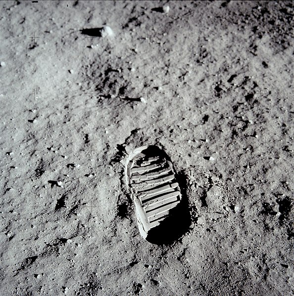 This famous image of Buzz Aldrin's footprint taken during Apollo 11 shows the fine and powdery texture of the lunar surface.